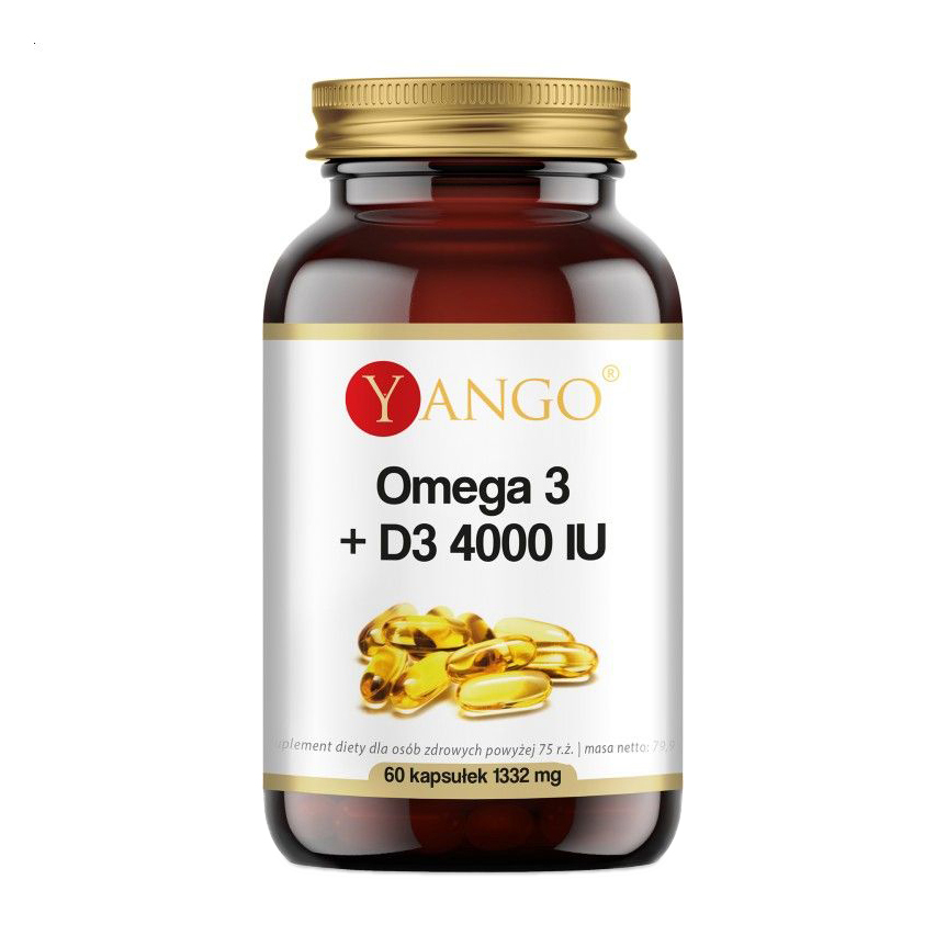 Омега-3 + Вітамін D3 Yango Omega 3 + D3 4000 МО, 60 капсул